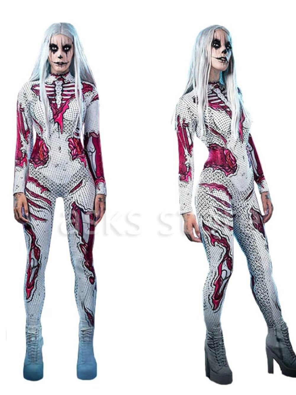 BADINKA 3D Anatomy Skeleton Catsuit Bodysuit - Halloween/Festival - Size Medium